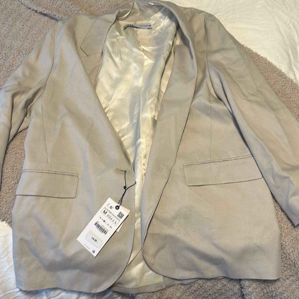 Beige Zara Medium oversized blazer